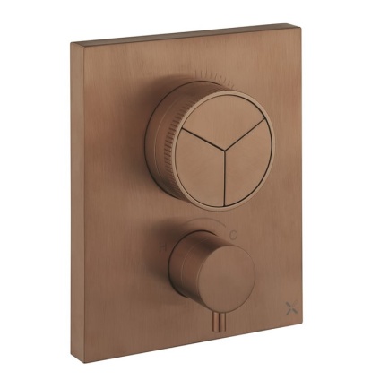 Crosswater MPRO Brushed Bronze Crossbox Push 3 Outlet Shower Valve